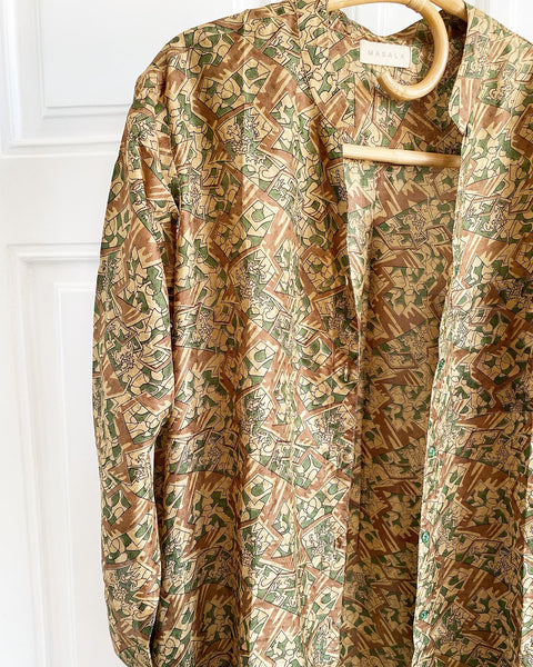 Skjortekjole - vintagesilke