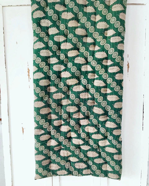 Vintage sari mattress - green/off-white